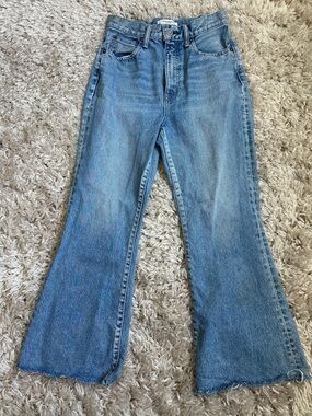 Moussy Vintage Light Blue Wide Leg Flared Jeans